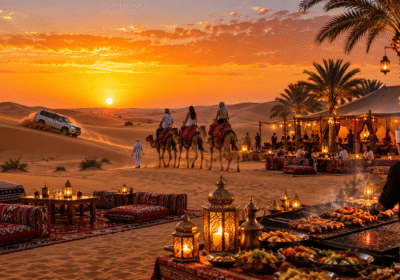 Evening Desert Safari with Camel Ride BBQ Dinner