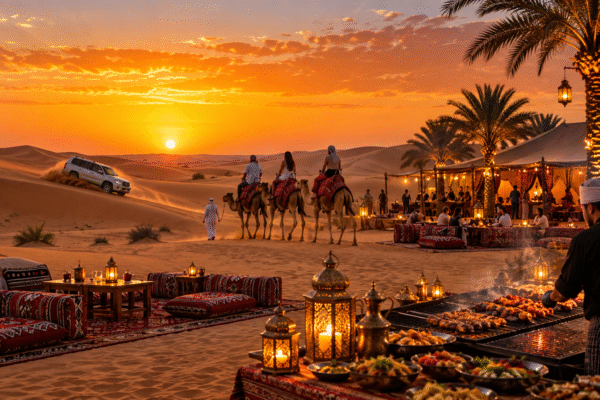 Evening Desert Safari with Camel Ride BBQ Dinner