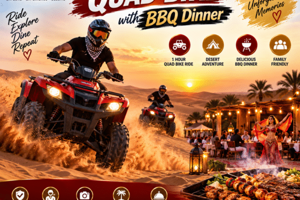 Premium One Hour Quad Bike with BBQ Dinner