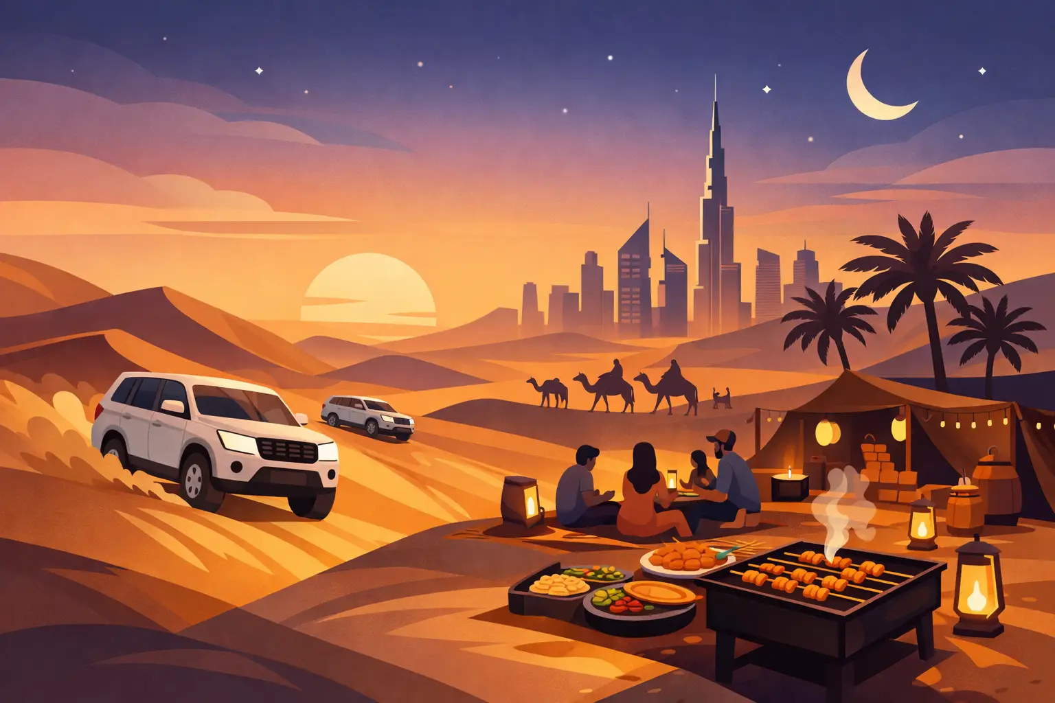 Evening Desert Safari With BBQ Dinner in Dubai