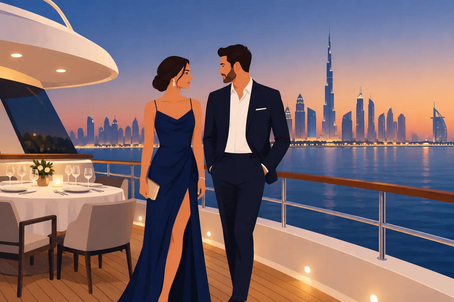 Cruise Dinner Attire for a Dubai Evening